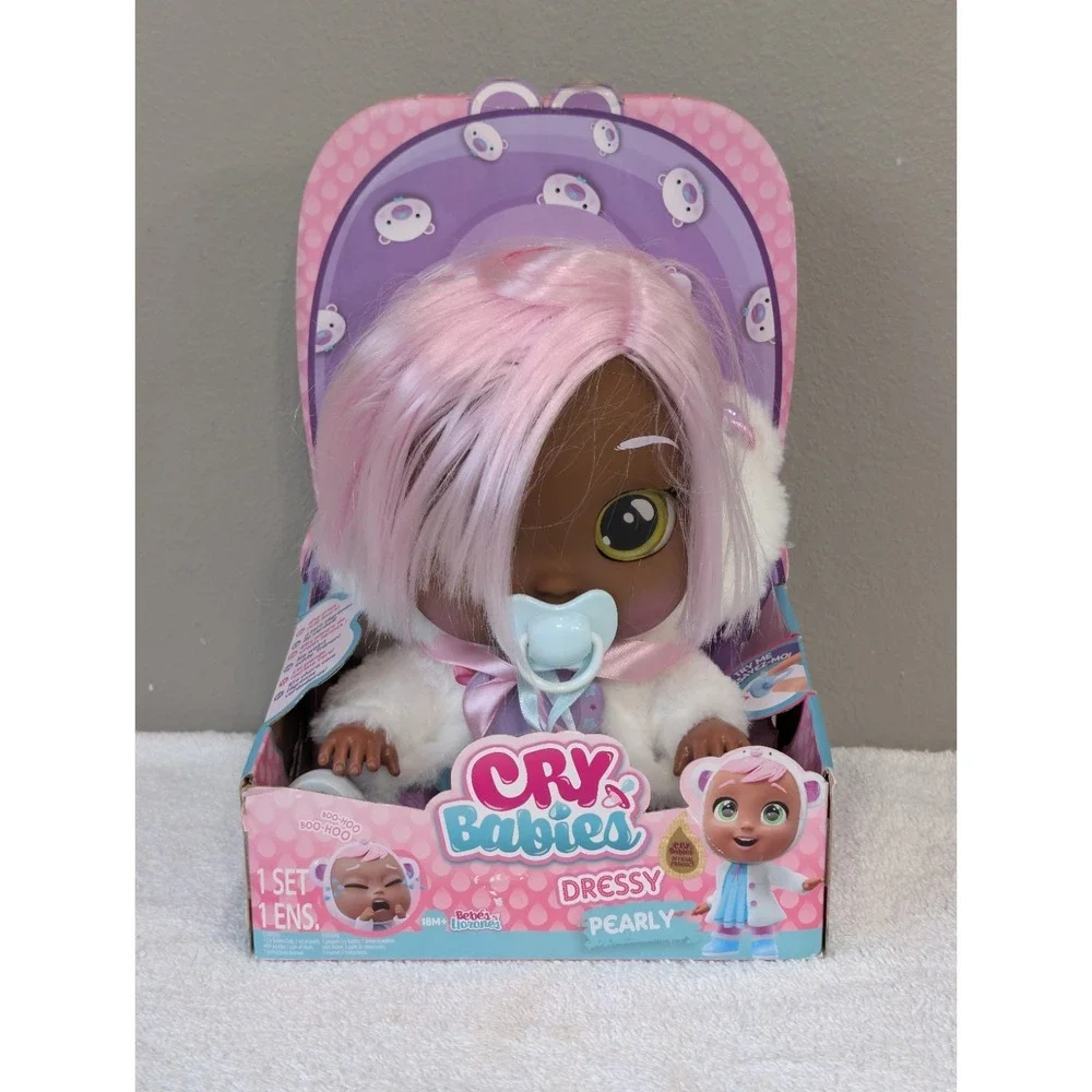 Cry Babies Dressy Pearly Interactive Baby Doll Pink Hair Cute Stylish Outfit